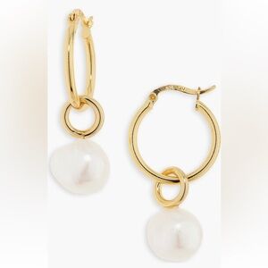 Argento Vivo Sterling Silver Argento Vivo Pearl Hoop Earrings